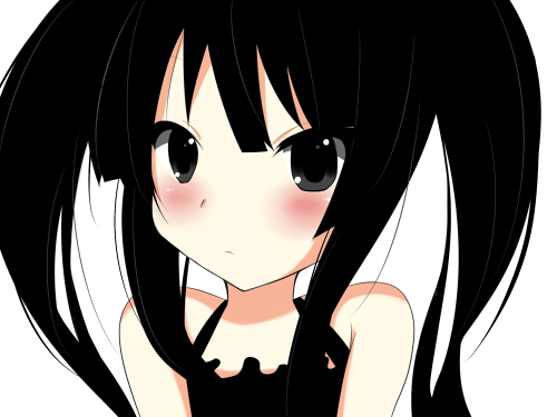 ame-chan, yuyu (snowmelody), akiyama mio, k-on!, bad id, bad pixiv id, lowres, 00s, 1girl, black eyes, black hair, blush, female focus, solo, twintails