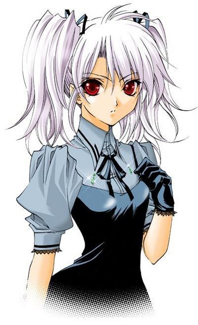 tagme, gloves, hair ribbon, purple hair, red eyes, ribbon