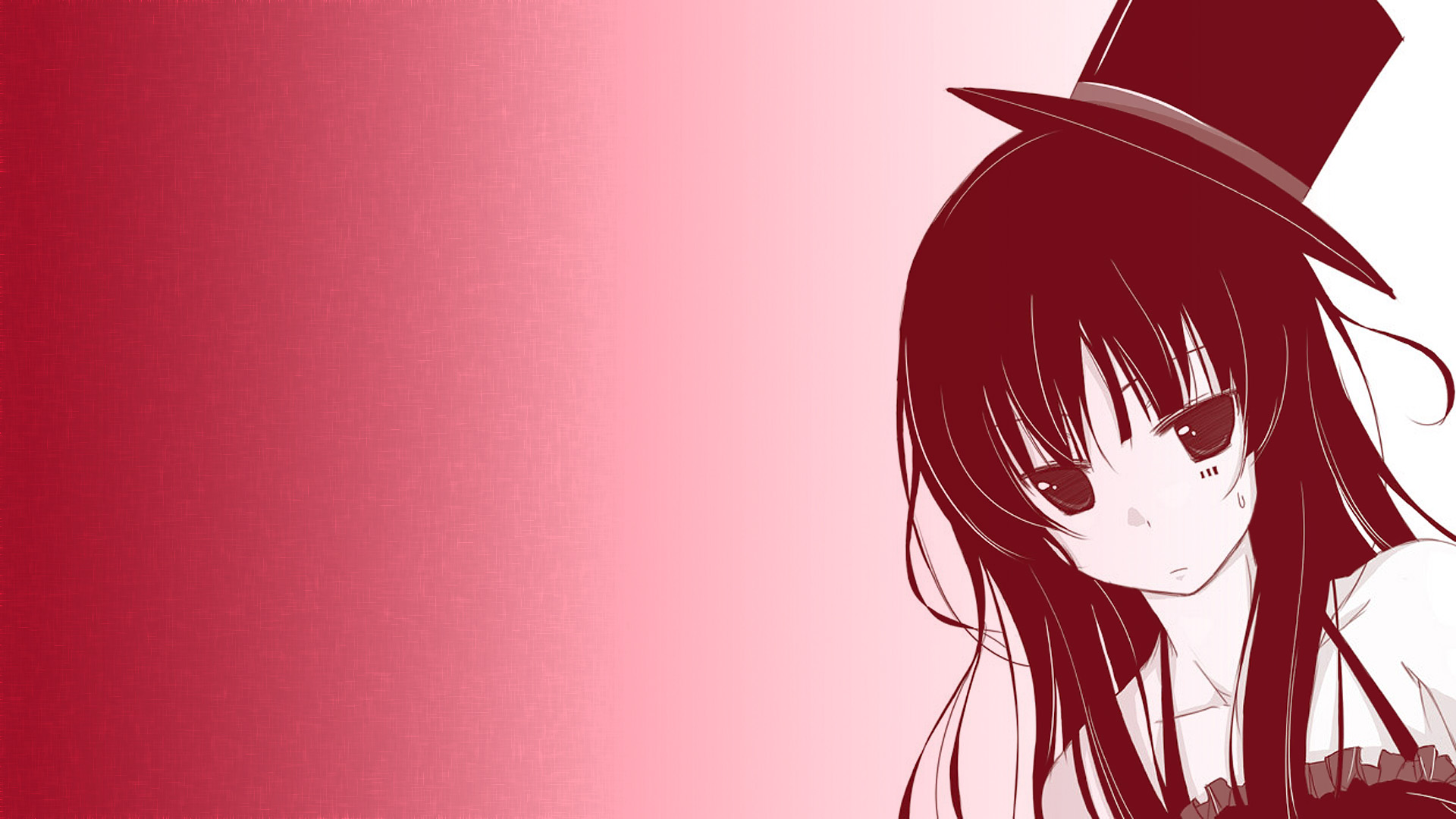 akiyama mio, don't say "lazy", k-on!, highres, 00s, 1girl, female focus, gradient background, hat, monochrome, solo, top hat