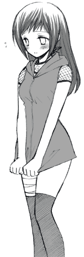 hyuuga hinata, naruto (classic), naruto (series), artist request, lowres, tagme, monochrome