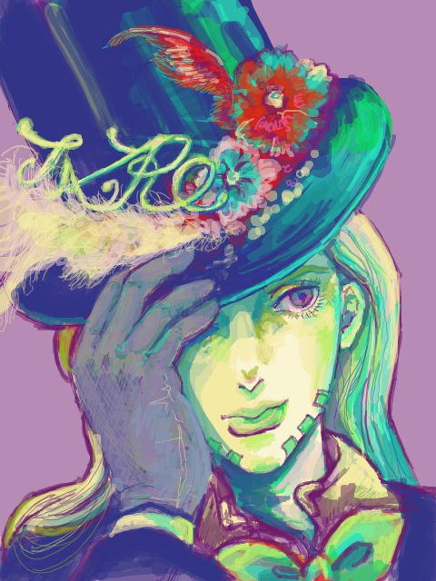 gyro zeppeli, jojo no kimyou na bouken, steel ball run, flower, gloves, hat, makeup, male focus, solo