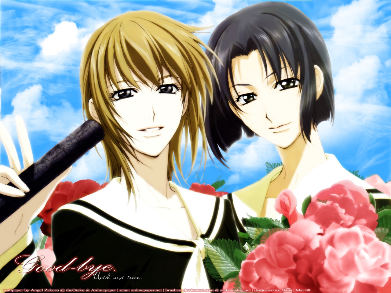 nakajima atsuko, mizuno youko, satou sei, maria-sama ga miteru, 00s, black hair, blonde hair, blue eyes, brown eyes, happy, school uniform, serafuku, short hair, smile