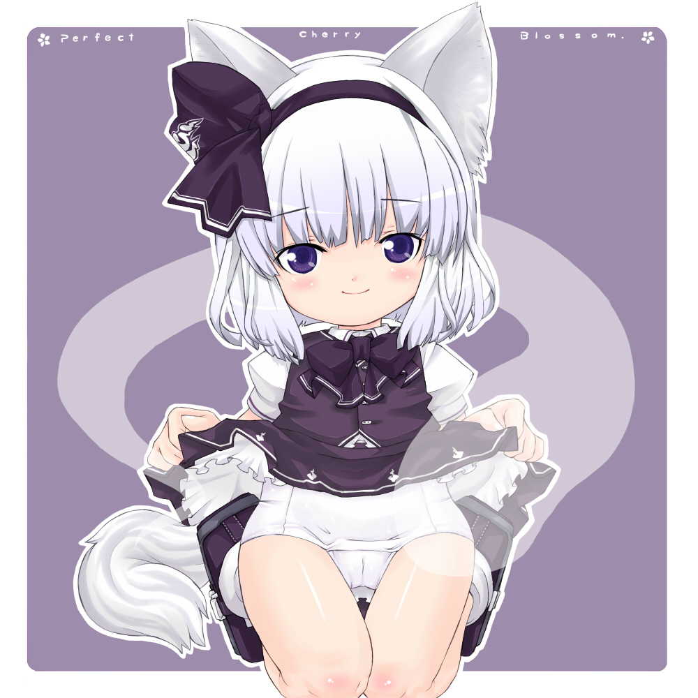 tm (gf-tm), konpaku youmu, konpaku youmu (ghost), touhou, silver hair, bad id, bad pixiv id, 1girl, animal ears, black hairband, blue eyes, cameltoe, cat ears, cat girl, cat tail, clothes lift, female focus, ghost, hairband, loli, one-piece swimsuit, school swimsuit, short hair, skirt, skirt lift, solo, swimsuit, swimsuit under clothes, tail, white one-piece swimsuit, white school swimsuit