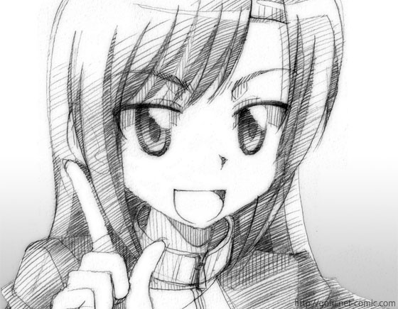 gofu, katsura hinagiku, hayate no gotoku!, traditional media, 00s, greyscale, hairband, long hair, monochrome, sketch, solo