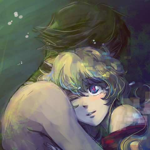 taira momen, nia teppelin, simon (ttgl), tengen toppa gurren lagann, lowres, 00s, 1boy, 1girl, couple, hetero, hug, one eye closed, wink