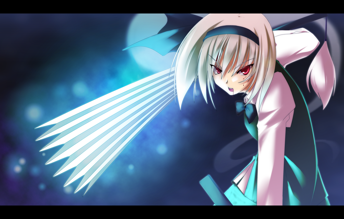 sakurame, date masamune (sengoku basara), konpaku youmu, touhou, bad id, bad pixiv id, 1girl, blood, female focus, letterboxed, parody, red eyes, solo
