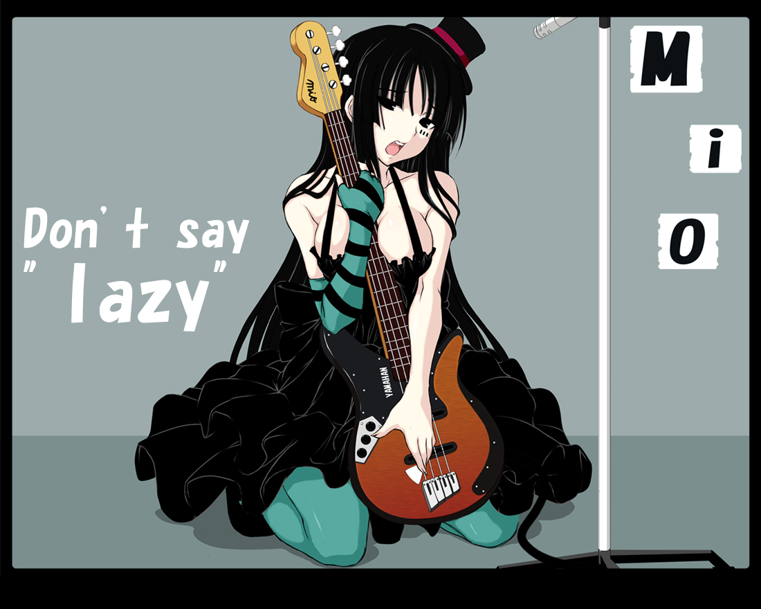 jema, akiyama mio, don't say "lazy", k-on!, 00s, 1girl, blue pantyhose, female focus, hat, mini hat, mini top hat, pantyhose, solo, top hat