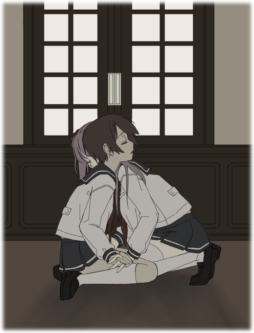 you2, haramura nodoka, miyanaga saki, saki (manga), 00s, 2girls, holding hands, multiple girls, school uniform, serafuku, yuri