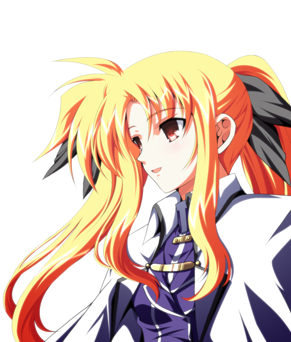 ka2, fate testarossa, fate testarossa (impulse form), lyrical nanoha, mahou shoujo lyrical nanoha, mahou shoujo lyrical nanoha strikers, 00s, blonde hair, long hair, red eyes, ribbon, solo, twintails, very long hair