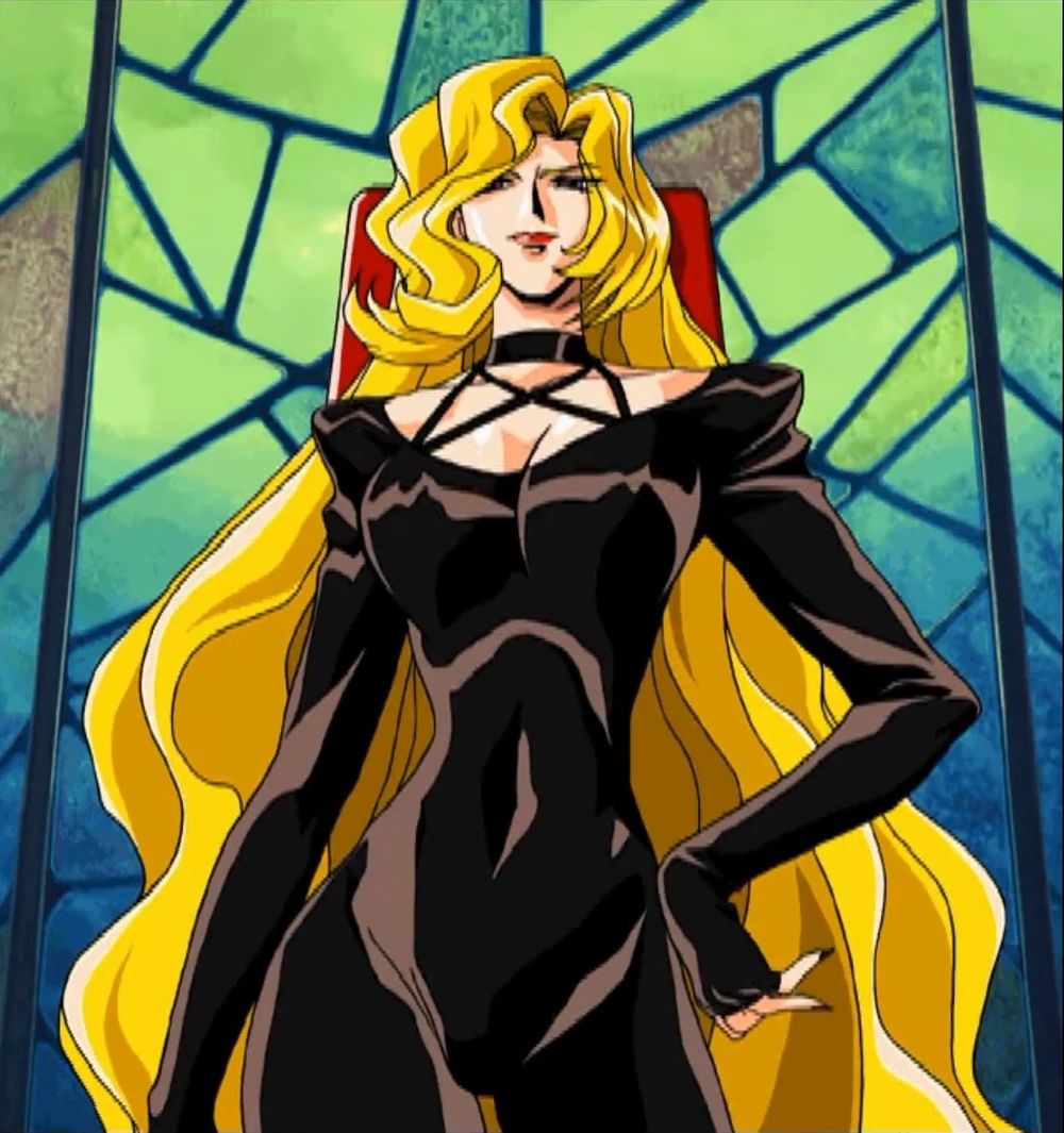 variable geo, character request, official art, source request, tagme, 1girl, blonde hair, bodysuit, breasts, cleavage, skin tight