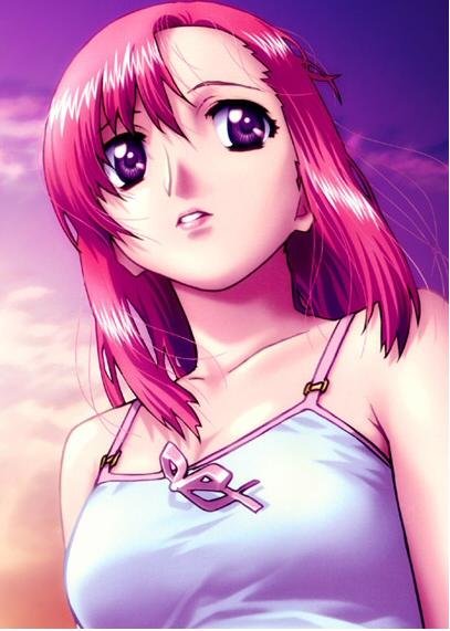 kazami mizuho, onegai teacher, 00s, long hair, purple eyes, red hair