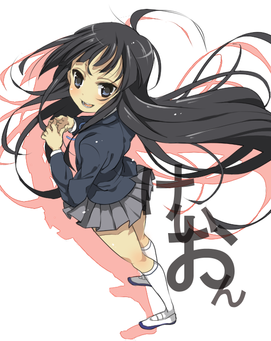 uchiyama, uchiyama (tasumonn), akiyama mio, k-on!, bad id, bad pixiv id, 00s, 1girl, black hair, blue eyes, blunt bangs, female focus, hime cut, school uniform, solo