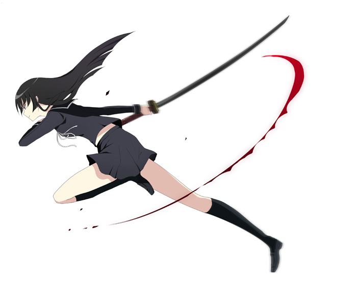 harano, isayama yomi, ga-rei, ga-rei zero, 00s, 1girl, female focus, school uniform, serafuku, solo, sword, weapon
