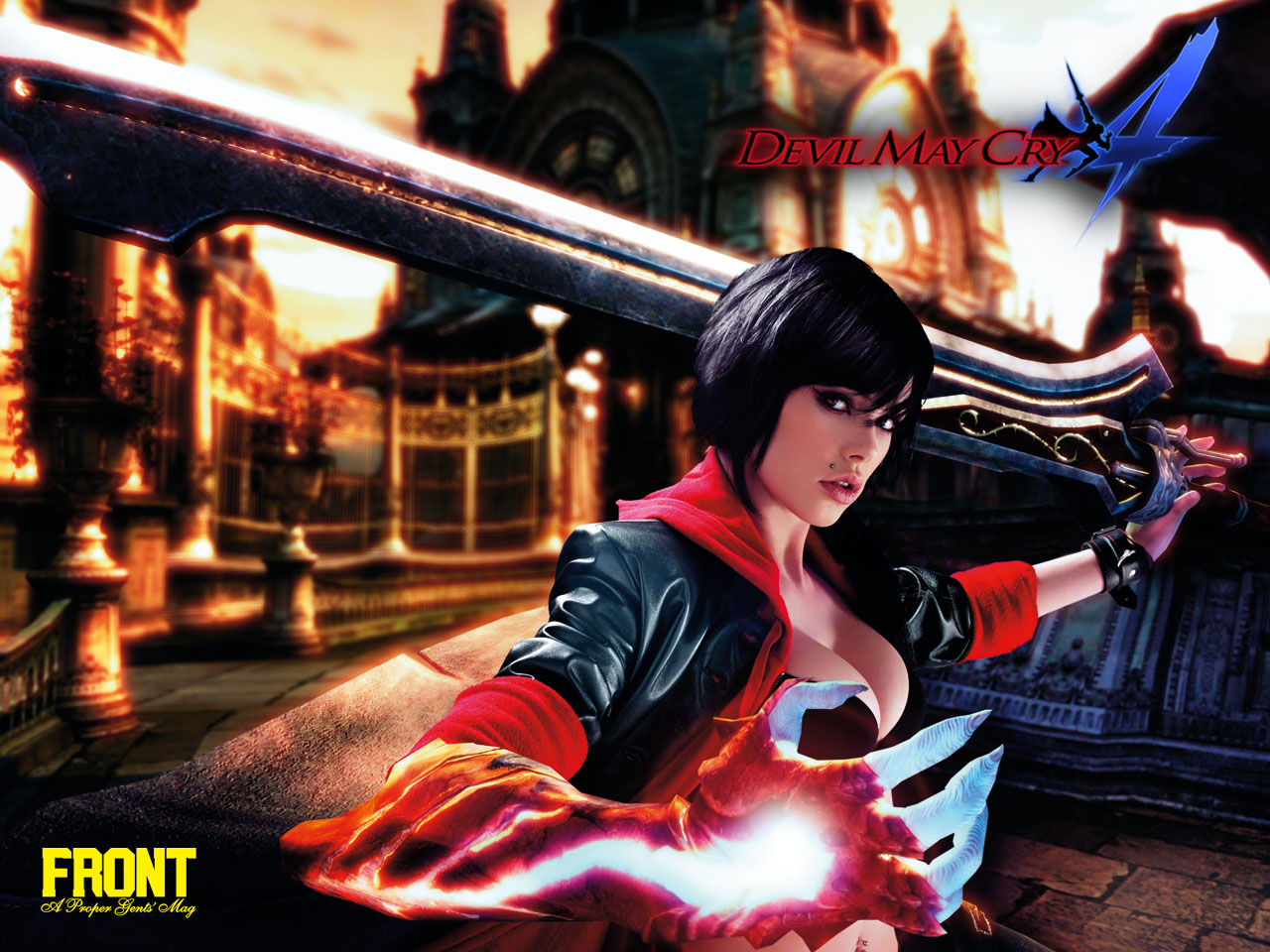 nero (devil may cry), capcom, devil may cry, devil may cry (series), devil may cry 4, gender request, photo (medium), coat, cosplay, demon, devil bringer, genderswap, gun, sword, trench coat, weapon