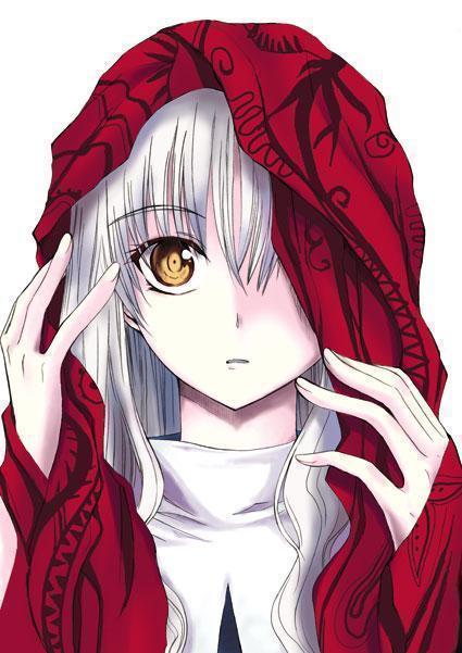 tagme, long hair, staring, white hair, yellow eyes