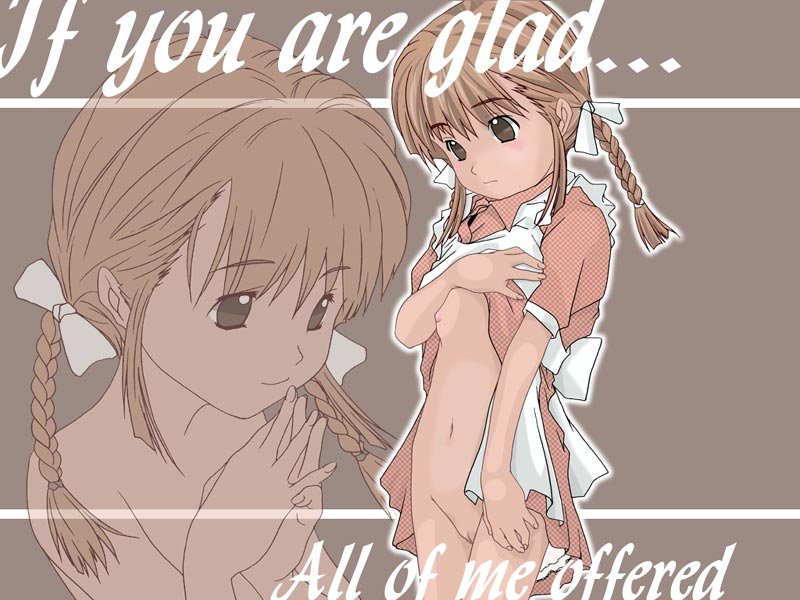 artist request, character request, source request, braid, brown eyes, brown hair, loli, pussy, ribbon, simple background, twin braids, uncensored