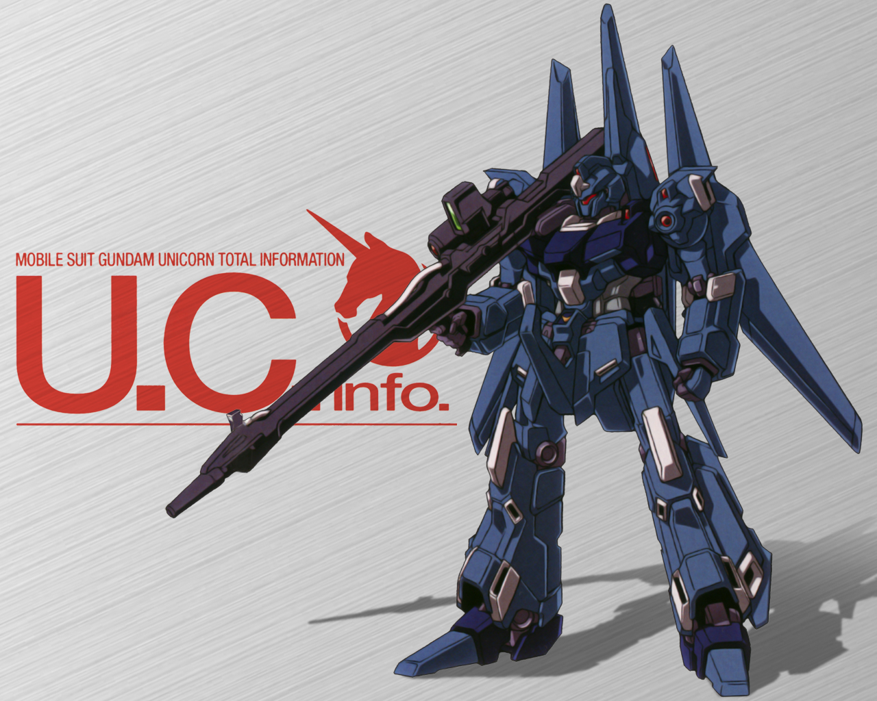 rezel, gundam, gundam unicorn, official art, scan, beam cannon, beam rifle, cable, character name, colored lineart, energy gun, genma nobuhiko, machinery, mecha, mecha focus, mobile suit, no humans, red visor, robot, science fiction, shadow, title, weapon
