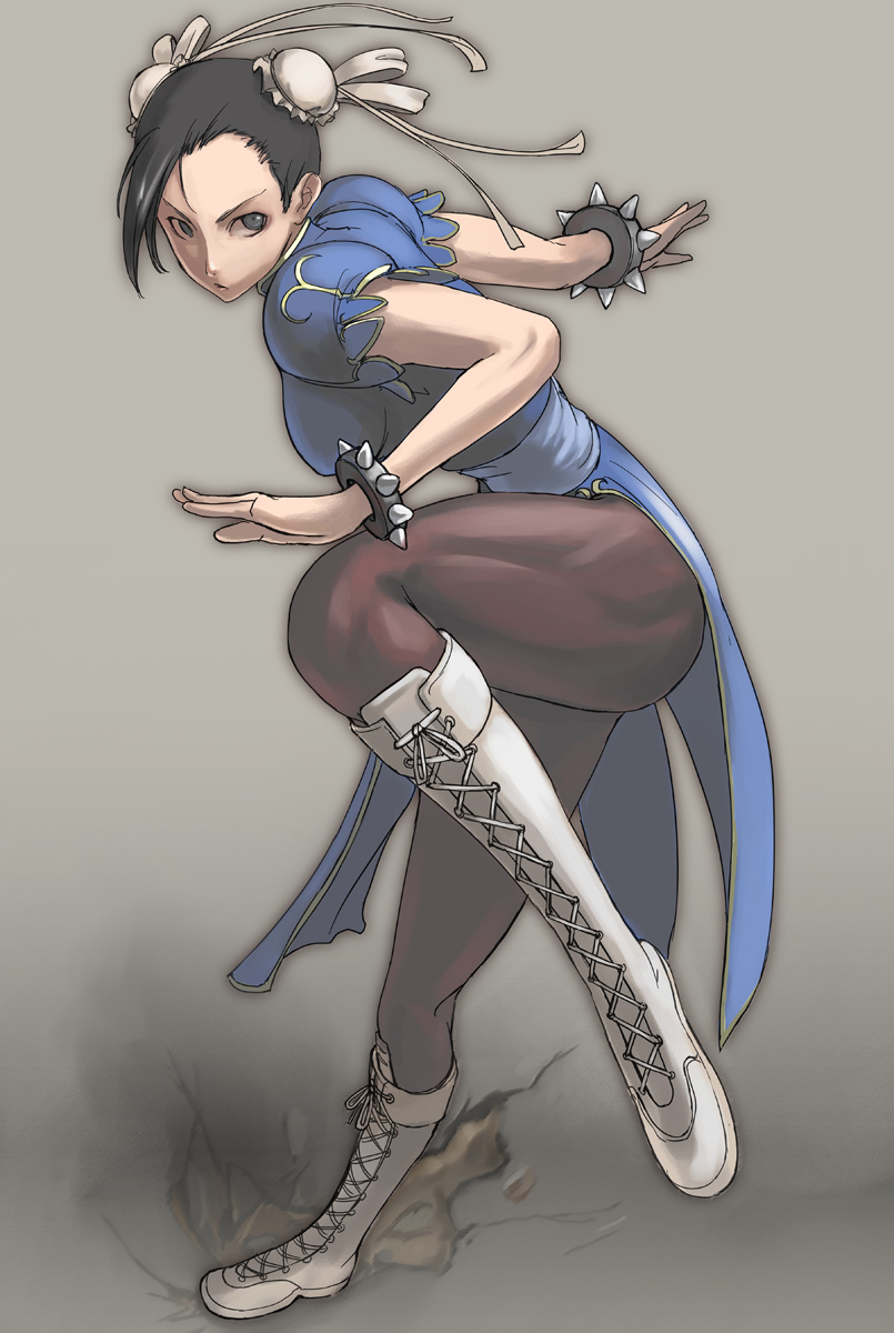 tea (nakenashi), chun-li, street fighter, highres, double bun