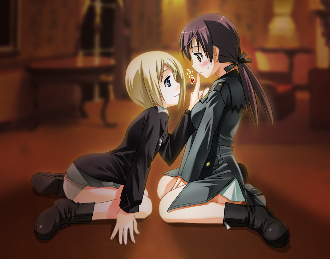 umekichi, erica hartmann, gertrud barkhorn, strike witches, world witches series, bad id, bad pixiv id, 00s, 2girls, multiple girls, yuri