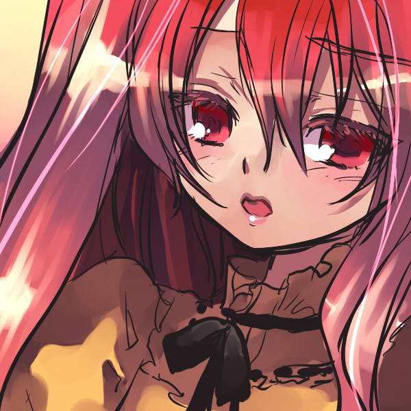 negi (ulog'be), corticarte apa lagranges, shinkyoku soukai polyphonica, bad id, bad pixiv id, 00s, 1girl, female focus, open mouth, red eyes, red hair, solo