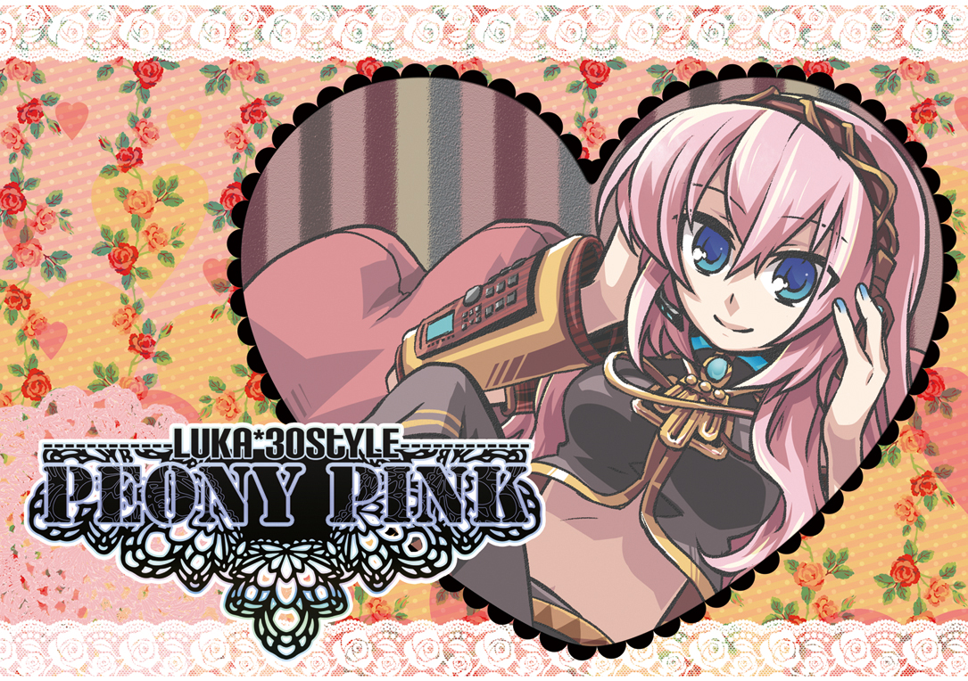 negi (ulog'be), megurine luka, vocaloid, 1girl, blue eyes, blue nails, female focus, nail polish, pink hair, solo