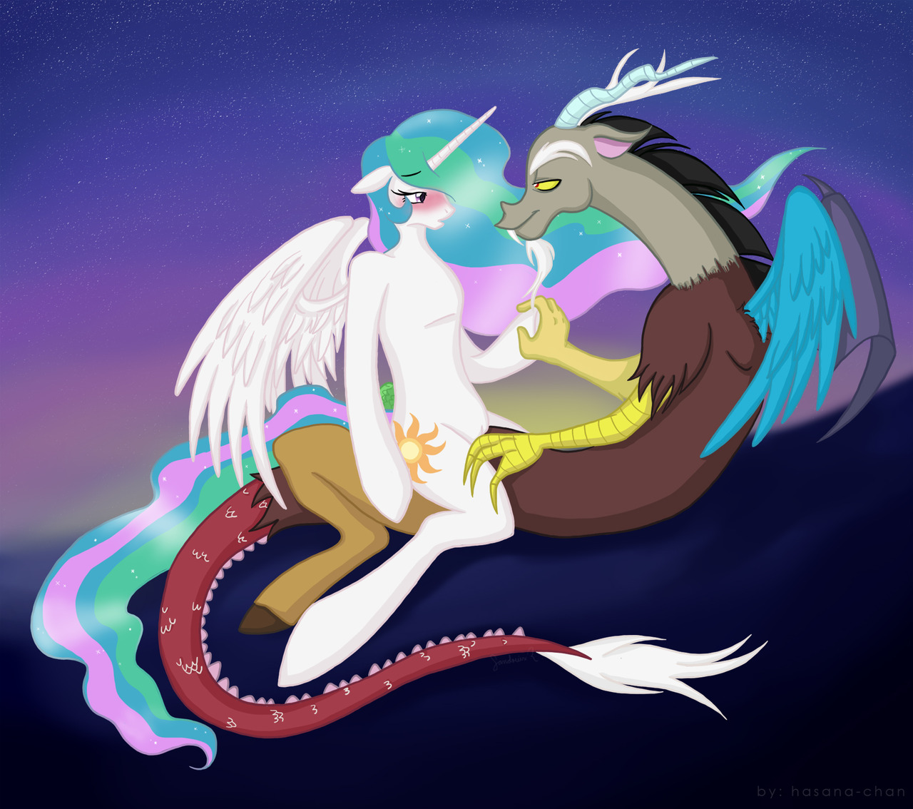 Rule34 – If it exists, there is porn of it / hasana-chan, discord (mlp), princess celestia (mlp) / 237194