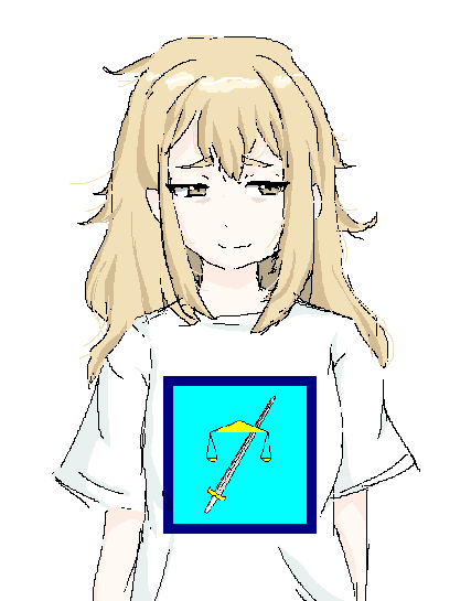 koujiro frau, robotics;notes, robotics;notes dash, science adventure, templeos, bags under eyes, blonde hair, kuurikona, messy hair, shirt, smug, t-shirt, thick eyebrows