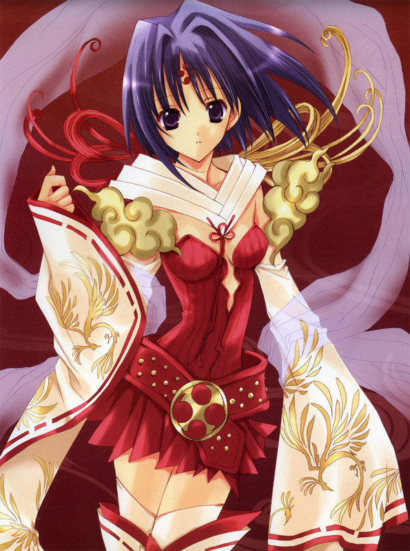 tagme, belt, bustier, purple eyes, purple hair, short hair