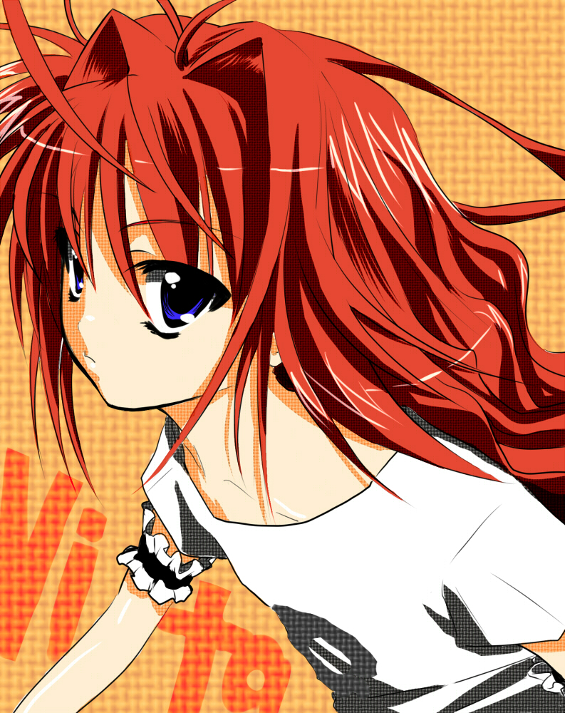 kohinore, vita (nanoha), lyrical nanoha, mahou shoujo lyrical nanoha, mahou shoujo lyrical nanoha a's, bad id, bad pixiv id, 00s, ahoge, blue eyes, long hair, red hair, solo