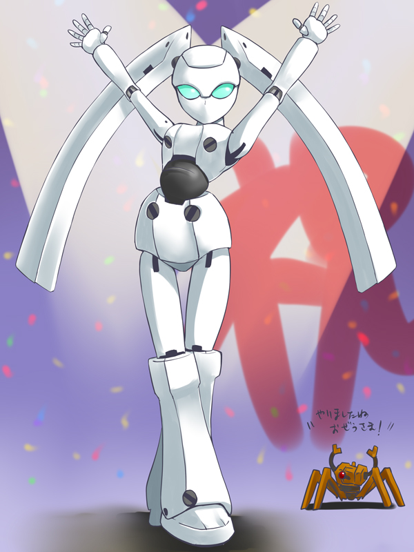 yaso shigeru, drossel von flugel, gedachtnis, disney, fireball (series), android, arms up, blue eyes, joints, long hair, robot, robot joints, twintails