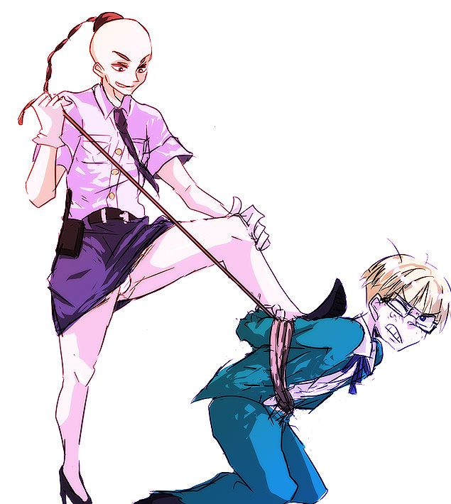 d^o^b, poo, jeff andonuts, mother (series), mother 2, nintendo, taiho shichauzo, bad id, bad pixiv id, 2boys, bdsm, bondage, bound, crossdressing, crossdressing (mtf), femdom, japan national police, male focus, multiple boys, panties, pantyshot, parody, police, rope, school uniform, shota, underwear