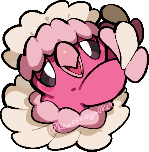 kawaanago, oricorio, oricorio (pa'u), nintendo, pokemon, commentary request, lowres, bird, chibi, chibi only, full body, gen 7 pokemon, no humans, open mouth, pokemon (creature), pokemon focus, solo, transparent background, twitter username