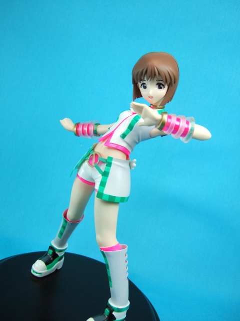 hagiwara yukiho, idolmaster, idolmaster (classic), idolmaster 1, 00s, brown hair, figure, short hair, shorts, solo