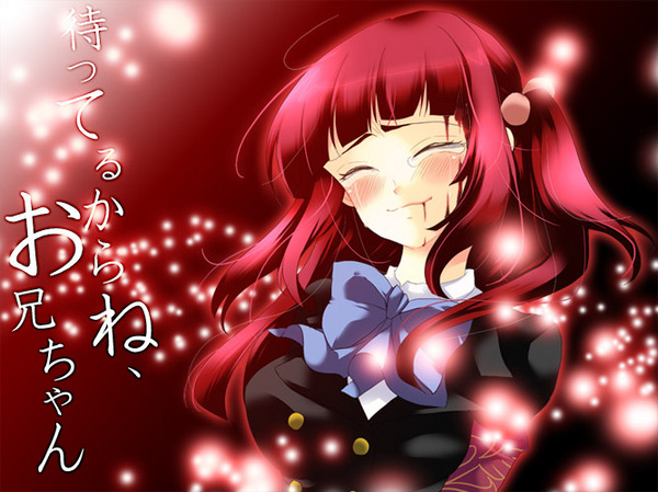 cosmic comic, ico (pekoguest), ushiromiya ange, umineko no naku koro ni, bad id, bad pixiv id, image sample, md5 mismatch, pixiv sample, spoilers, 00s, 1girl, blood, closed eyes, female focus, red hair, smile, solo, tears, twintails, two side up