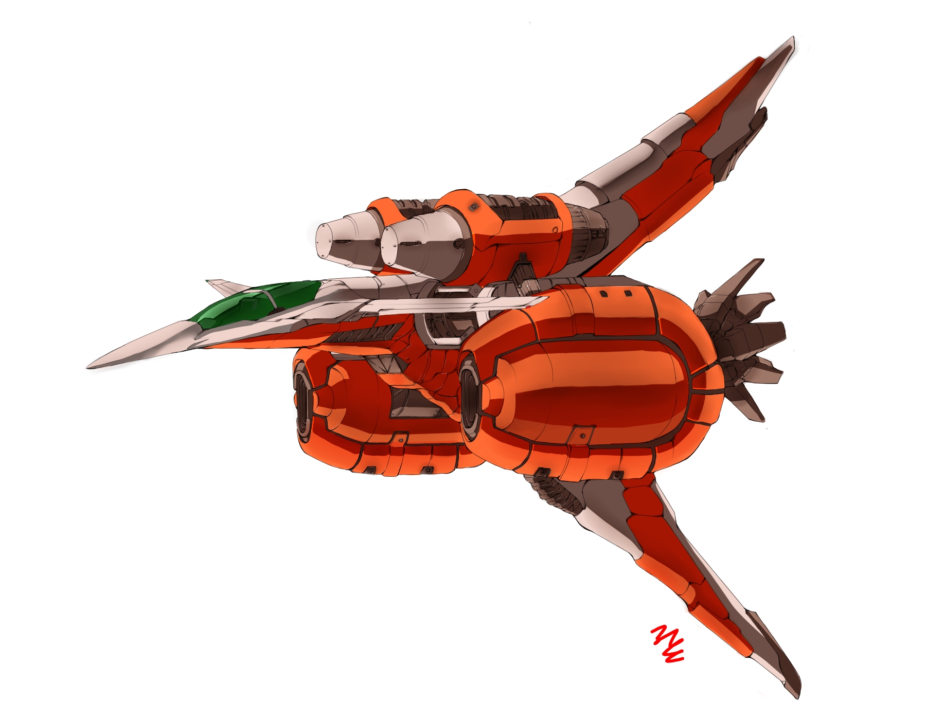 vuccha, axelay, konami, highres, no humans, ship, simple background, spacecraft, starfighter, watercraft, white background