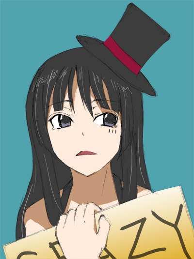 kagome (traumatize), akiyama mio, don't say "lazy", k-on!, 00s, 1girl, female focus, hat, mini hat, mini top hat, solo, top hat