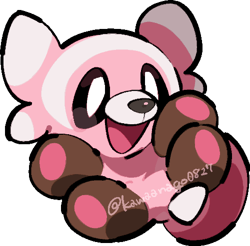 kawaanago, stufful, nintendo, pokemon, commentary request, lowres, animal focus, chibi, chibi only, full body, gen 7 pokemon, no humans, open mouth, pokemon (creature), pokemon focus, smile, solo, transparent background, twitter username