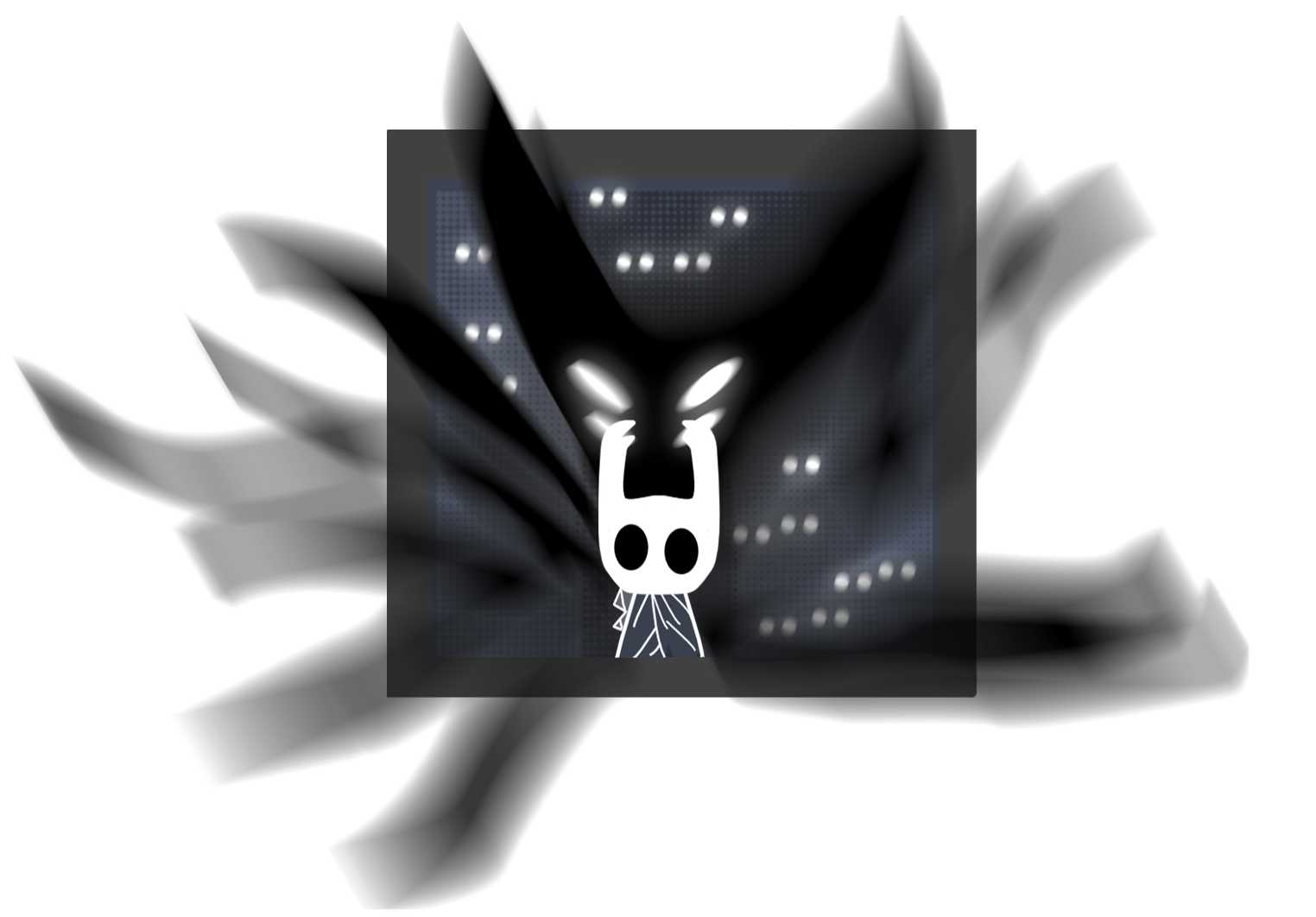 knight (hollow knight), hollow knight, hollow knight: silksong, self-upload, halftone, halftone background, knight, motion blur, theshapeman07