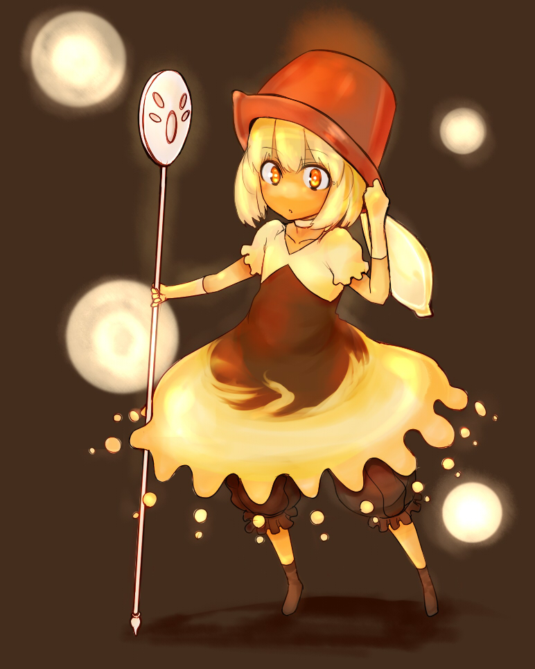sigama, sujah-tan, bad id, bad pixiv id, 1girl, dress, female focus, hat, solo, staff, white hair