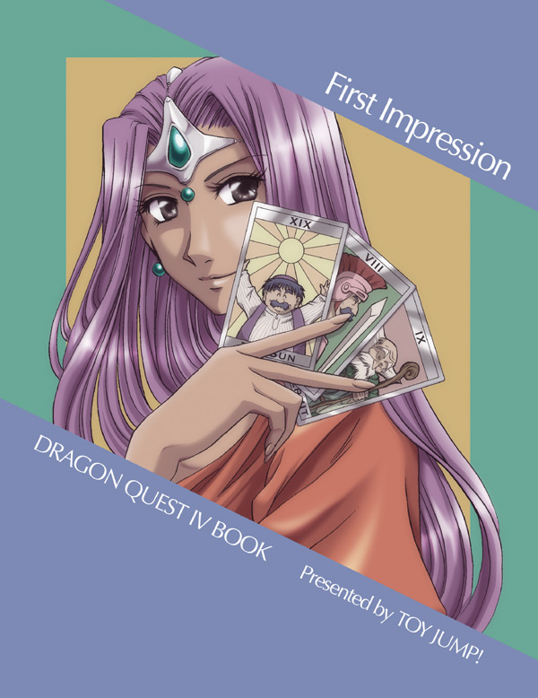 fu-ka, brey, minea (dq4), ryan (dq4), torneko, torneko taloon, chunsoft, dragon quest, dragon quest iv, enix, 1girl, card, card (medium), circlet, dark-skinned female, dark skin, dress, earrings, female focus, holding, holding card, jewelry, long hair, purple eyes, purple hair, smile, solo, tarot, tarot (medium), the hermit (tarot), the sun (tarot)
