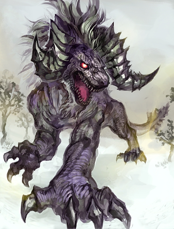 inadaokiki, final fantasy, final fantasy xii, 00s, behemoth, horns, monster, no humans, solo
