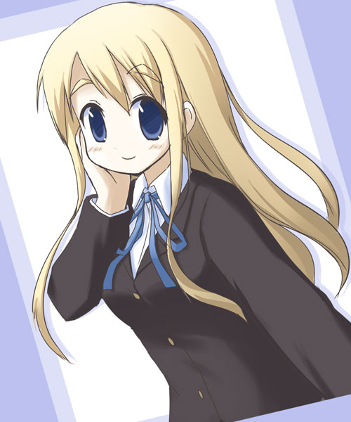 minidraco, kotobuki tsumugi, k-on!, bad id, bad pixiv id, 00s, 1girl, blonde hair, blue eyes, female focus, long hair, school uniform, smile, solo
