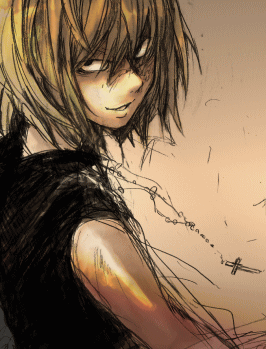 mello (death note), death note, lowres, 00s, 1boy, cross, jewelry, male focus, necklace, solo