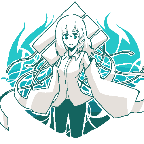 kochiya sanae, touhou, lowres, 1girl, aqua theme, blue theme, cowboy shot, detached sleeves, female focus, monochrome, solo