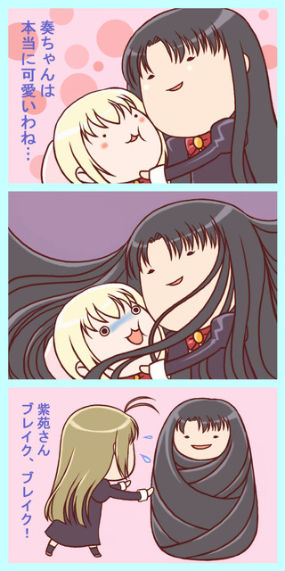 yoda (love love show), juujou shion, miyanokouji mizuho, suouin kana, otome wa boku ni koishiteru, translated, 00s, 1boy, 2girls, chibi, comic, multiple girls, trap