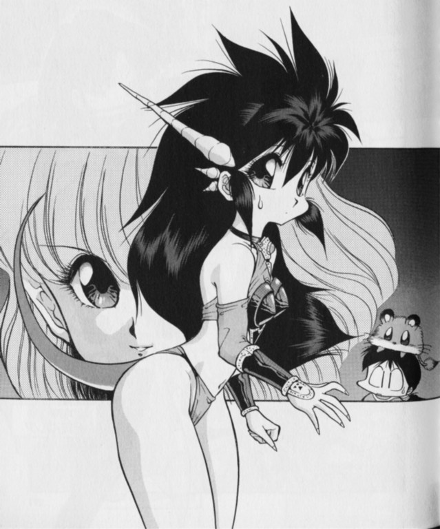 lufa, mappy (dragon half), mink (dragon half), pia, dragon half, tagme, monochrome