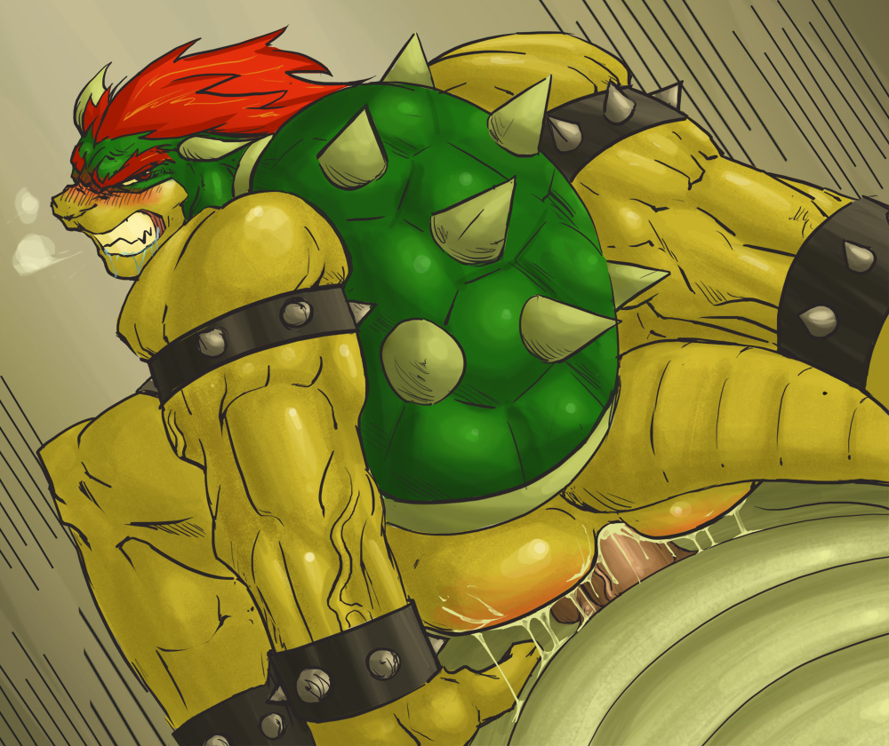 bowser, koopa, mario (series), nintendo, super mario bros. 1, 2boys, furry, furry male, king, male focus, multiple boys, yaoi