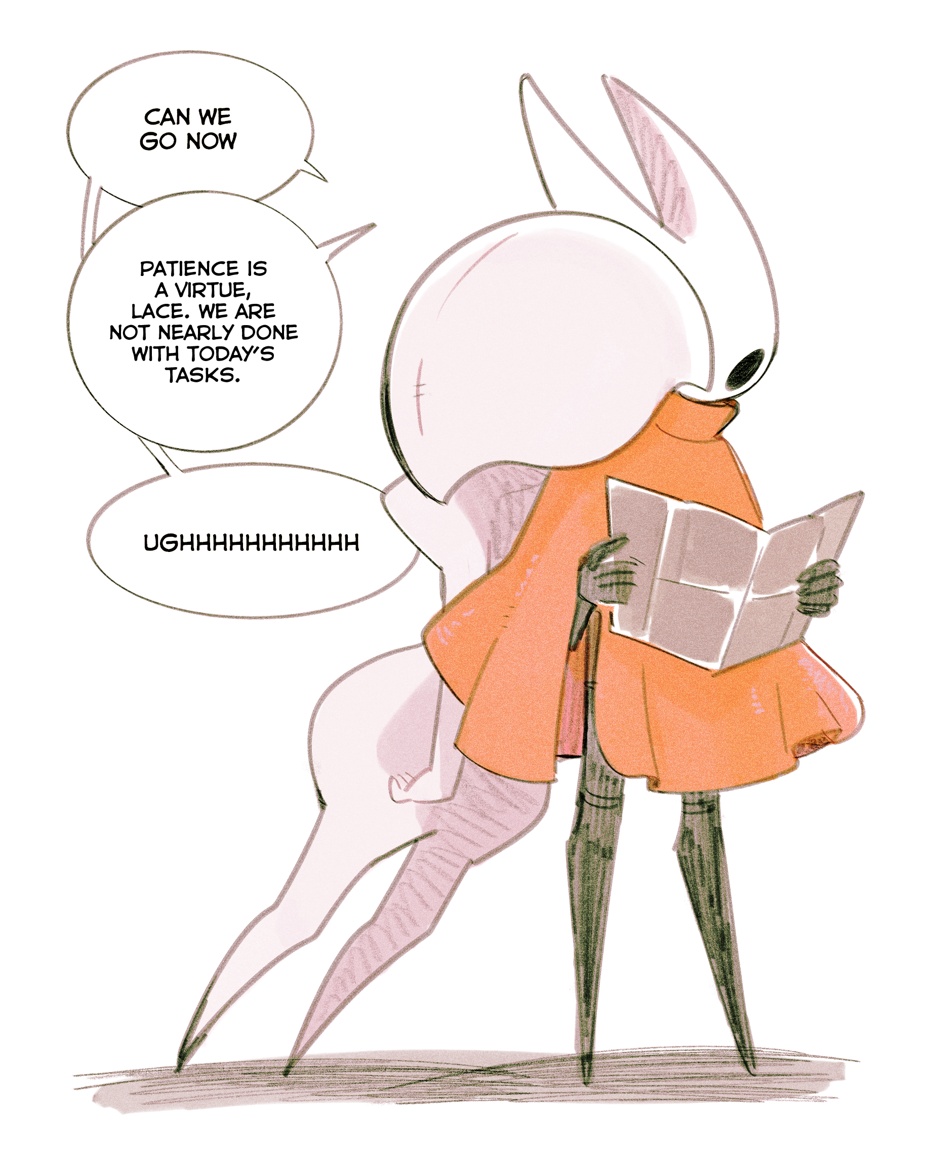 ange (angeban93), hornet (hollow knight), lace (hollow knight), hollow knight, hollow knight: silksong, highres, 2girls, arthropod girl, cloak, english text, holding, holding map, map, multiple girls, red cloak, white hair