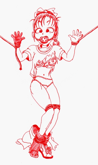 bulma, dragon ball, dragonball z, ball gag, bdsm, bondage, bound, bra, gag, lingerie, monochrome, panties, underwear
