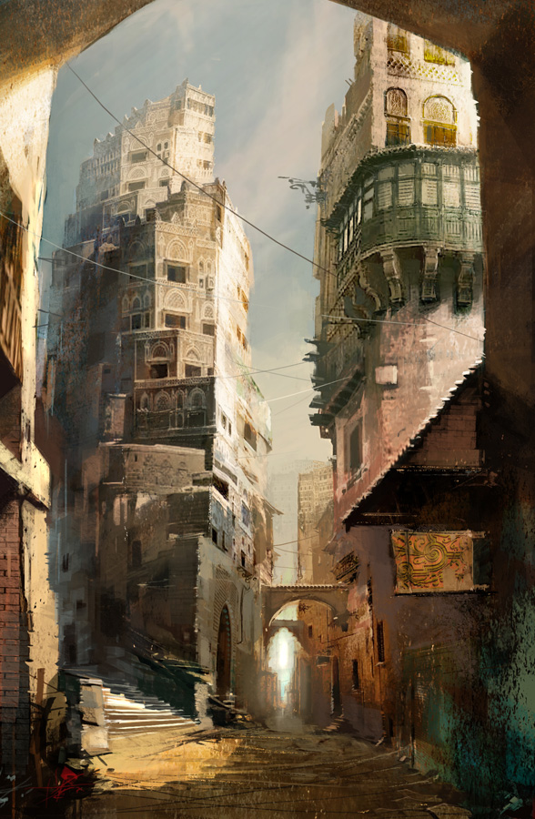 dociu, bad id, bad pixiv id, bridge, city, no humans, road, scenery, street, vanishing point